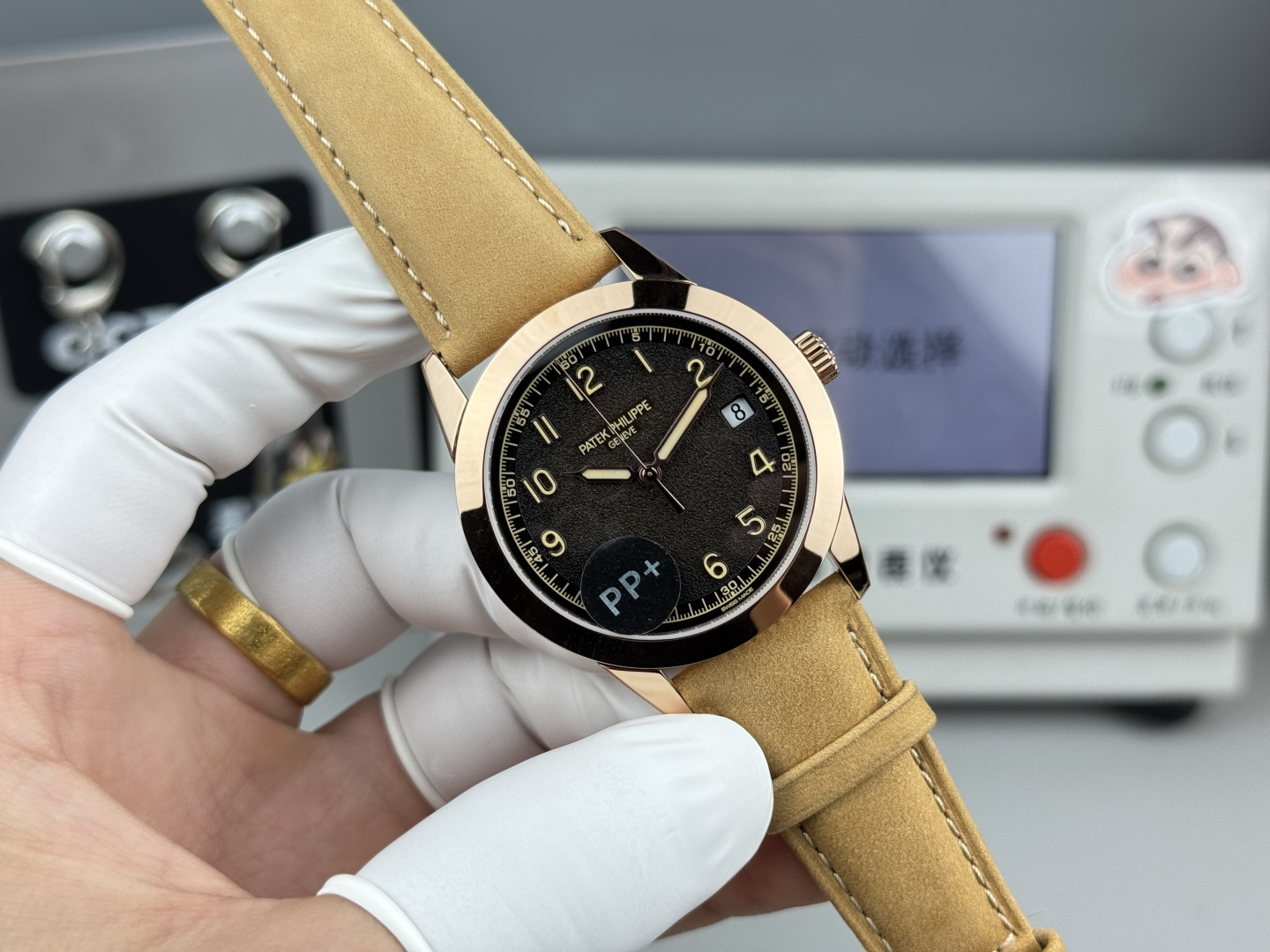 5226 Watch Super Clone 40mm Rose Gold Charcoal Black Textured Dial Dress Watch