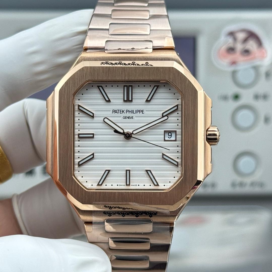 Square Nautilus-inspired 5821 White Dial Rose Gold Super Clone