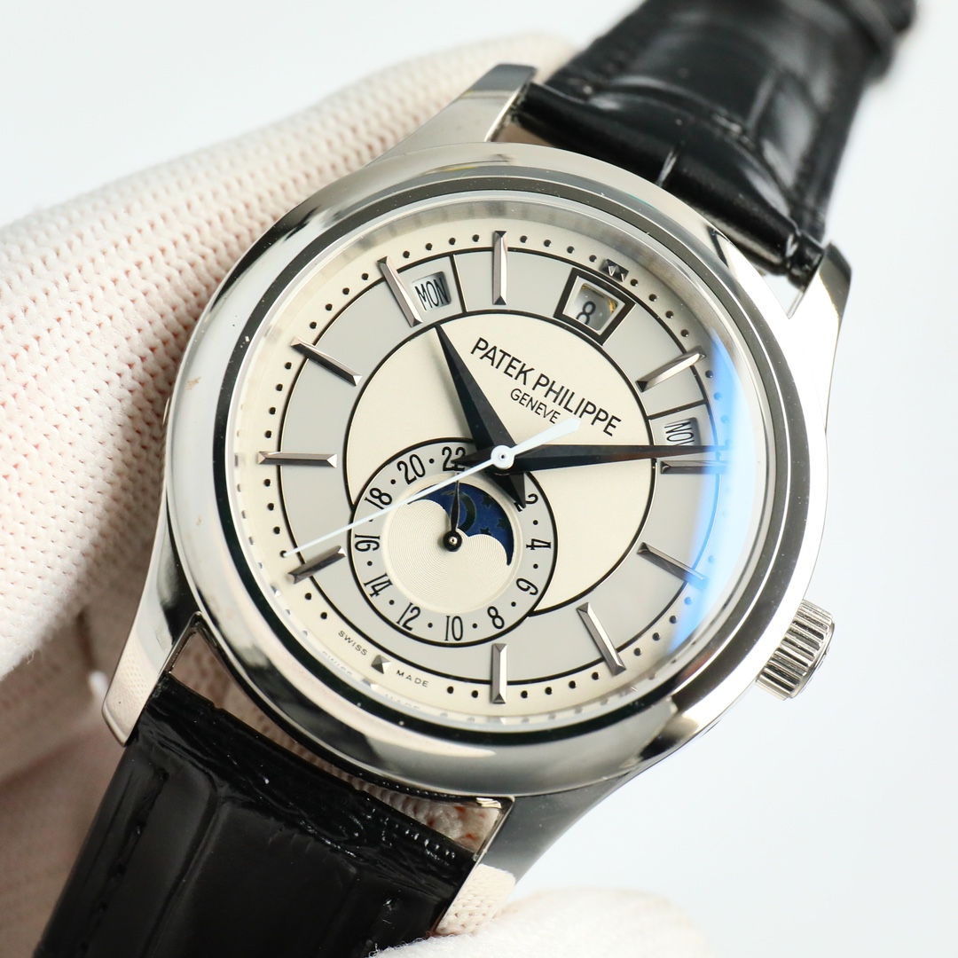 5205G-001 Annual Calendar Moon Phase | White Gold Dress Watch