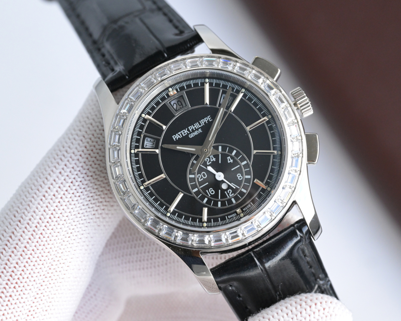 Luxury Super Clone 5905 Platinum Black Dial Watch